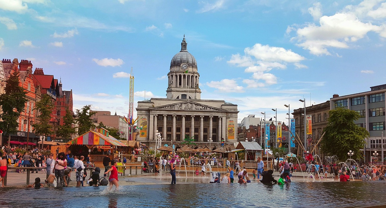 Nottingham Town Hall and city centre highlighting corporate event venues and conference spaces.